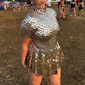 Born in Stockholm Melanie metallic party dress